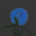 Human Head Mannequin With Voluminous Curly Brown Wig And Extended Arms