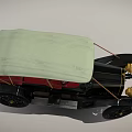Vintage Classic Car With Soft Top Red Seats And Gold Front Grille