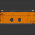 Heavy Duty Industrial Orange Equipment With Black Top Metal Railings And Circular Sides