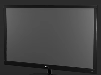 ViewSonic Black Computer Monitor with Large Gray Screen and Stable Stand Design 3d model