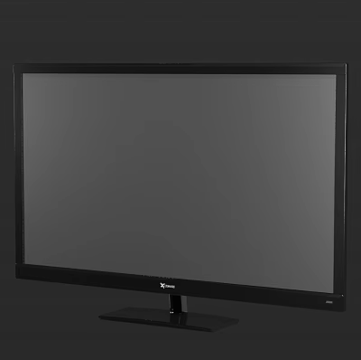 ViewSonic Black Computer Monitor with Large Gray Screen and Stable Stand Design 3d model