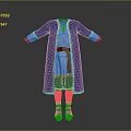 Traditional Style Blue Robe With White Inner Garment Brown Belt Dark Pants And Brown Boots