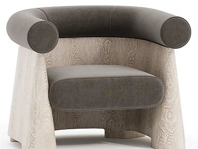 Modern Accent Chair With Curved Arms Upholstered Seat And Textured Frame 3d model