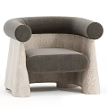 Modern Accent Chair With Curved Arms Upholstered Seat And Textured Frame