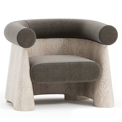 Modern Accent Chair With Curved Arms Upholstered Seat And Textured Frame 3d model