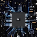 Circuit board smart AI chip science fiction technology big data 5G. 3d model