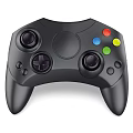 Ergonomic Black Game Controller with Dual Analog Sticks and Colorful Action Buttons for Entertainment Electronics