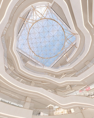 Mall Atrium Mall Revolving Stairs 3d model