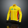 Yellow Cycling Jacket With Long Sleeve Zipper RAB Fisher Logo And Canadian Flag Patch