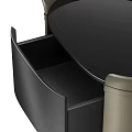 Modern Bedside Table Design With Curved Metallic Frame And Black Panel 3d model