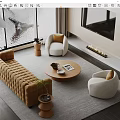Modern Sofa Coffee Table Combination Sofa Coffee Table 3d model