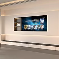 Modern Living Room Interior With TV Wall Built in Shelves And Ambient Lighting