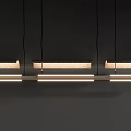 Modern Linear Pendant Lights With Sleek Metal Frame And Frosted Glass Shade Design