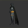 Batman Character 3D Model With Black Cape And Yellow Utility Belt