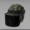 Camouflage Pattern Helmet With Black Face Shield And Comfortable Design For Use 3d model