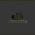 Green Military Tank Model With Turret And Cannon On Rustic Stone Base