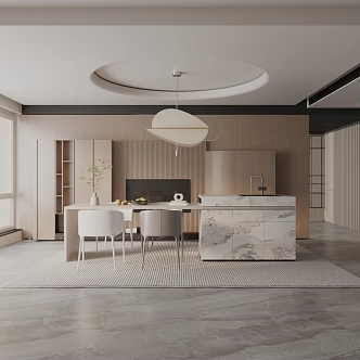 Modern table combination 3d model