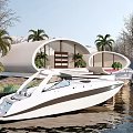 Modern Homestay Building Waterfront Homestay Cottage Holiday Cottage 3d model