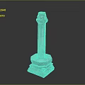 Traditional Carved Stone Pillar With Multi Layered Base And Intricate Details
