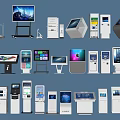 Touch and touch all-in-one machine guide video screen guide screen inquiry machine registration ticket withdrawal number ATM all-in-one machine 3d model