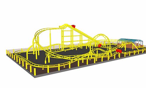 Modern roller coaster playground roller coaster equipment 3d model