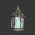 Vintage Brass Decorative Lantern With Glass Panels And Elegant Design