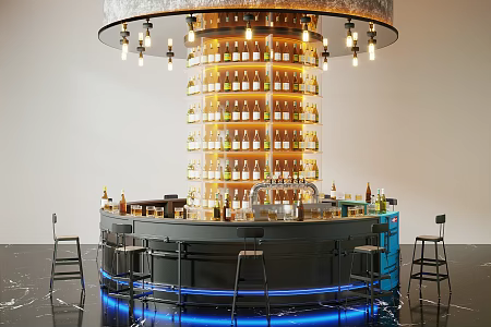 Light Luxury Style Bar Modern Bar Water Bar Counter Sales Department Water Bar Counter Hotel Restaurant Water Bar Counter Bar Operation Desk Bar Counter Wine Bottle Wine Rack Wine Cabinet 3d model