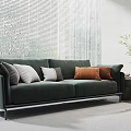 Modern double sofa multiplayer sofa 3d model