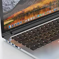 Modern Open Laptop With Scenic Screen Display Wireless Mouse And Another Laptop In Background