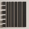 Modern Black Bathroom Accessories Set with Strip and Square Design for Bathroom Organization