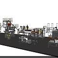 Industrial Equipment Processing Plant With Operational Platforms Piping And Safety Railings