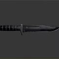 Tactical Military Style Combat Knife With Black Textured Handle Silver Guard And Sharp Metal Blade