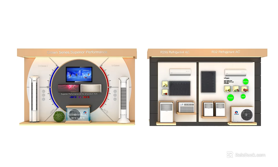 Home Appliance Display Shelves Featuring Electronic Products And Interactive Screens 3d model