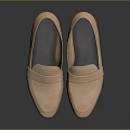 Light Pink Leather Loafers with Simple Smooth Surface Comfortable Flat Sole for Casual Daily Wear