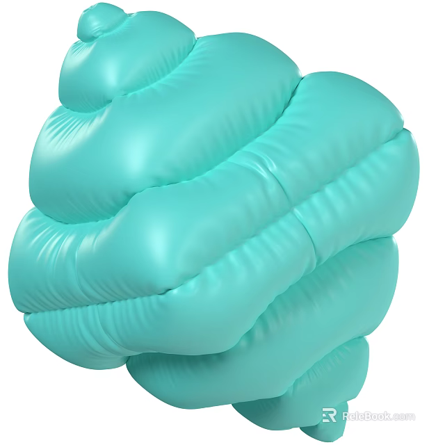 Turquoise Knotted Balloon With Wrinkled Texture And Artistic Design 3d model 