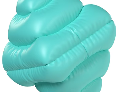 Turquoise Knotted Balloon With Wrinkled Texture And Artistic Design 3d model
