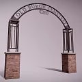 Old Burgh Cemetery Arched Entrance Gate With Red Brick Pillars And 1820 Inscription