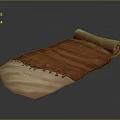 Rolled Up Orange And Beige Soft Household Cloth With Stitched Edges