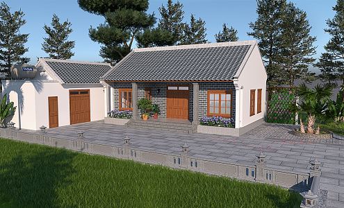 New Chinese Style Folk House Beautiful Countryside 3d model