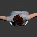 Woman Wearing Gray T-shirt Light Blue Shorts With Bun Hairstyle Hands On Hips