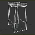 Sleek Bar Stool With White Seat Cushion And Brown Metal Frame Design