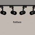 Poliform Modern Black Track Lighting Fixture For Ceiling Installation Design 3d model