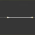 Fantasy Polearm Weapon With White Shaft Golden Accents And Red Gemstone Tip