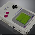 Retro Handheld Game Console With White Design Green Screen And Red Buttons