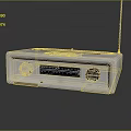 Retro White Audio Speaker with Classic Knobs FM Dial Antenna and Red Buttons Design
