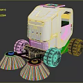 Solar Powered Cleaning Robot With White Design Green Accents And Dual Brushes