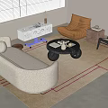 Modern sofa coffee table combination 3d model