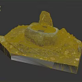 Decorative Miniature Rock Fountain Model With Colorful Decorations And Transparent Base