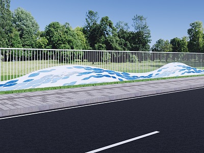 Water pattern landscape wall 3d model