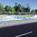 Water pattern landscape wall 3d model